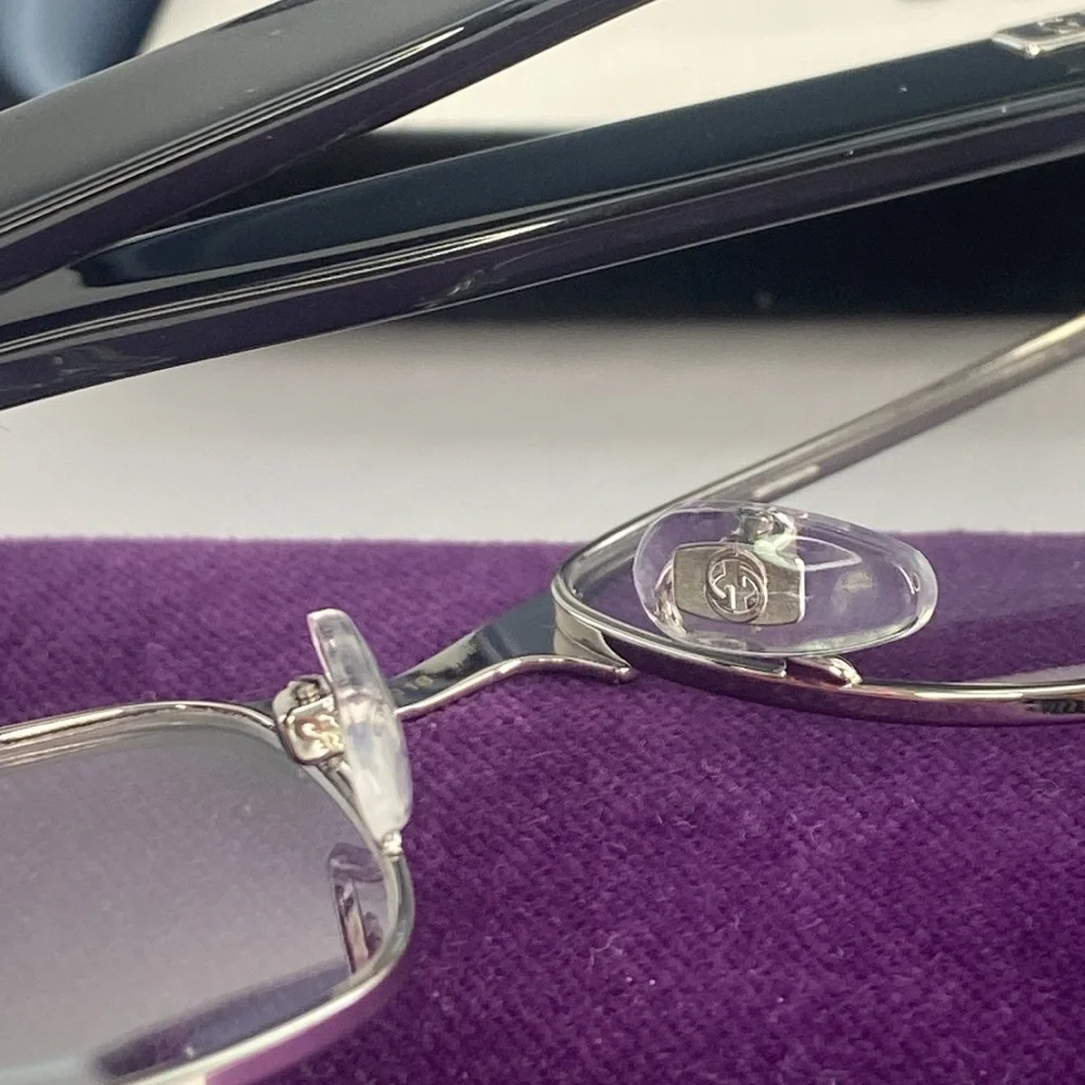 New - GUCCI GG0750O 001 square optical matte black and silver with shiny black…